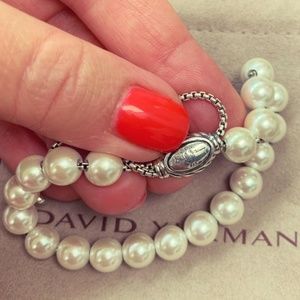 DY Sterling Silver Beaded Bracelet Pearls